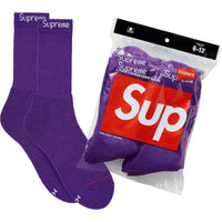 Supreme Hanes Crew Socks 4p purple シュプリーム ヘインズ コラボ ソックス 靴下 紫